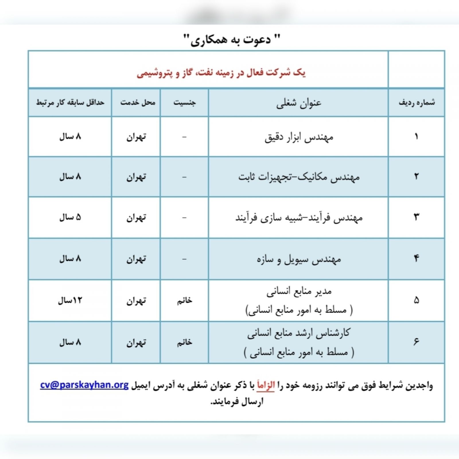 آگهی استخدام 